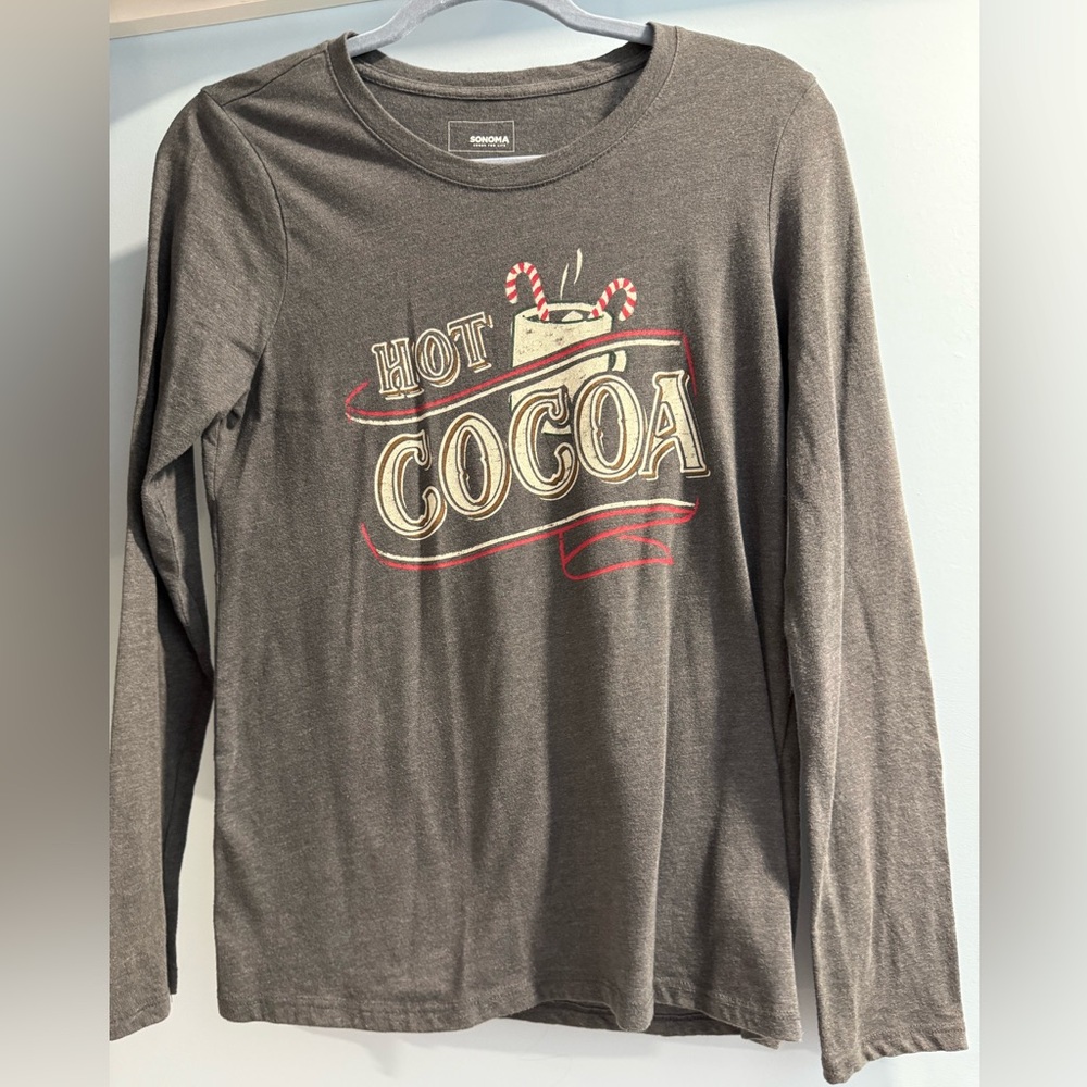 Women’s Size Small Sonoma 'Hot Cocoa' Long Sleeve Tee